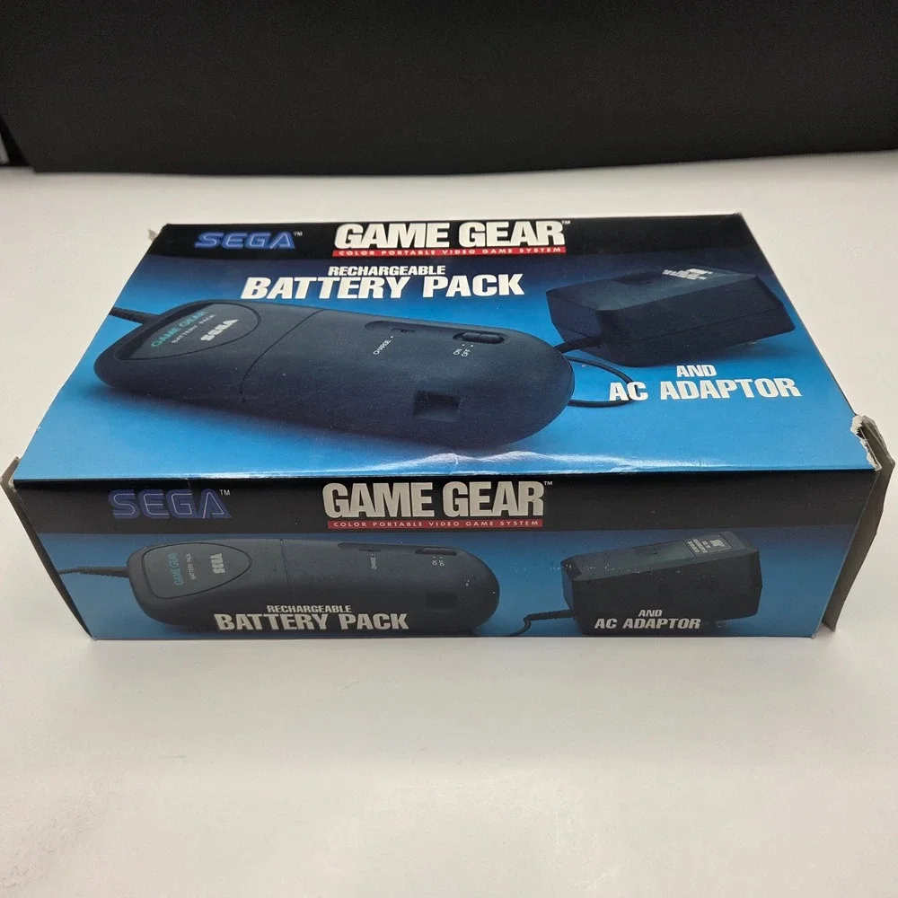 Sega Game Gear Rechargeable Battery Pack AC Adaptor Vintage Boxed OEM Black